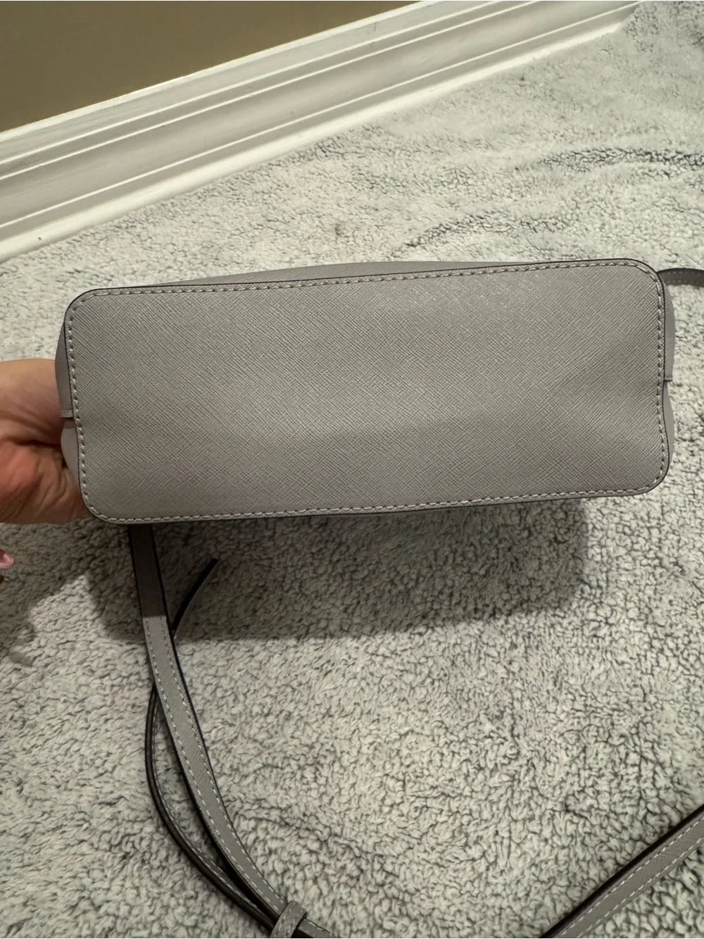 Michael Kors Light Grey Saffiano Leather Crossbody